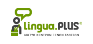 Λογότυπο της Lingua Plus - πελάτης του Emblem